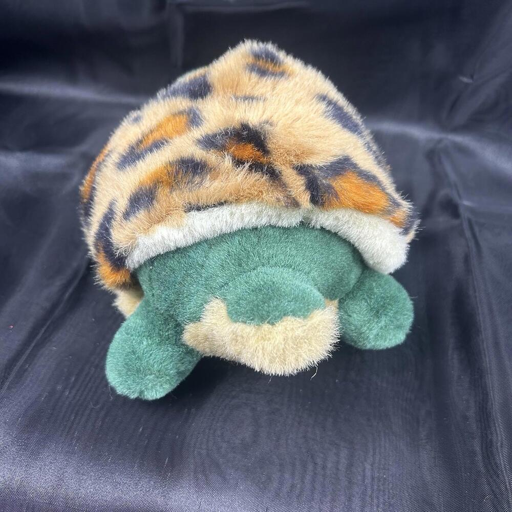 Mary Meyer Plush Turtle Leopard Print Shell Green 8” Stuffed Animal Toy VTG - Picture 5 of 6